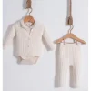 Nipperland - Knitted Outfit Cream/White Contemporary - cutbabycare.com | baby boutique & care hub* Cheap