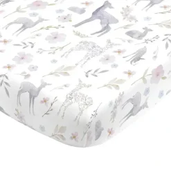 Nojo - Fitted Crib Sheet Floral Deer Print - cutbabycare.com | baby boutique & care hub* Flash Sale