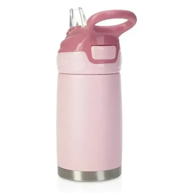 Nuby - Thristy Kids 10 Oz Stainless Steel Flip-It Reflex Cup, Pink - cutbabycare.com | baby boutique & care hub* New
