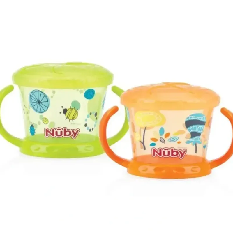 Nuby Snack Keeper in Green/Orange, 2-Pack - cutbabycare.com | baby boutique & care hub* Online