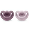 Nuk - 2Pk Girl Comfy 100% Silicone Pacifier, 0/6M, Midnight Lavender - cutbabycare.com | baby boutique & care hub* Discount