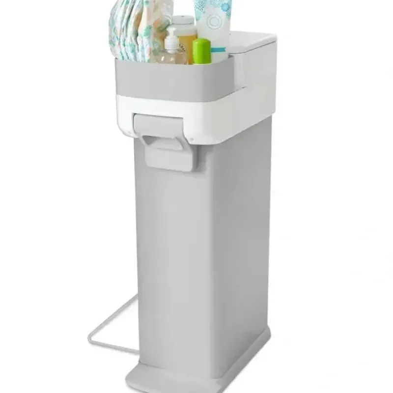 Nursery Style Diaper Pail, Grey/White - cutbabycare.com | baby boutique & care hub* New