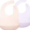 Ola Baby - Fold N Go Silicone Baby Waterproof Bib with Travel Case, 2 Pk, Coral/Lilac - cutbabycare.com | baby boutique & care hub* Fashion