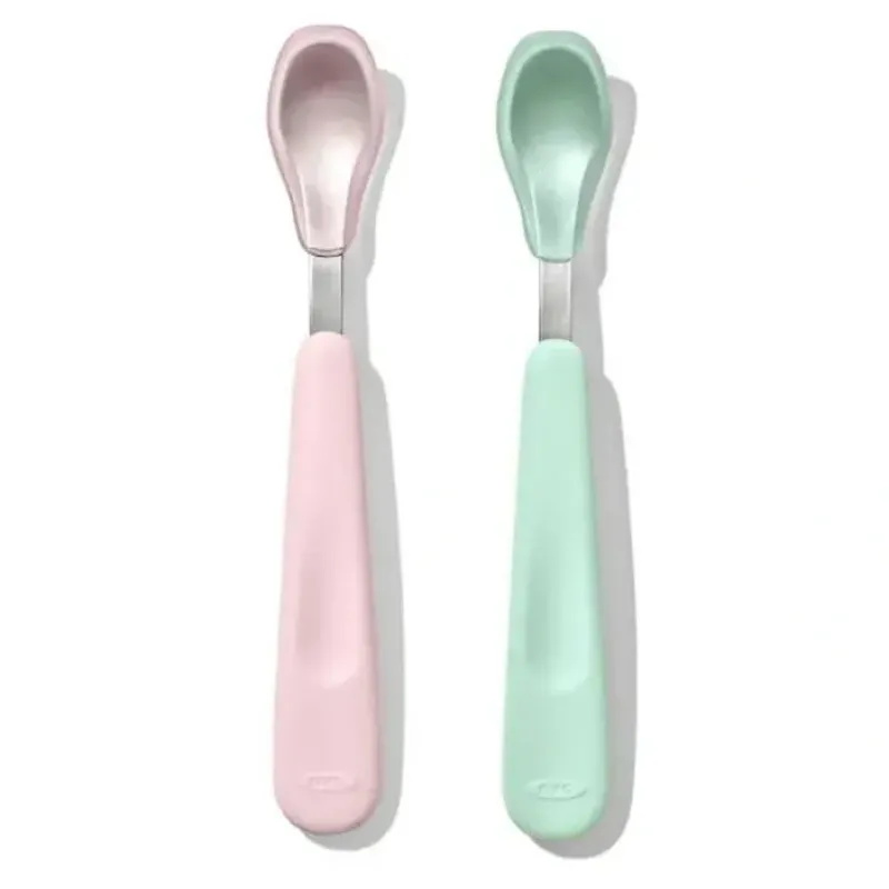 OXO - Tot Feeding Spoon Set with Soft Silicone, Opal/Blossom - cutbabycare.com | baby boutique & care hub* Clearance