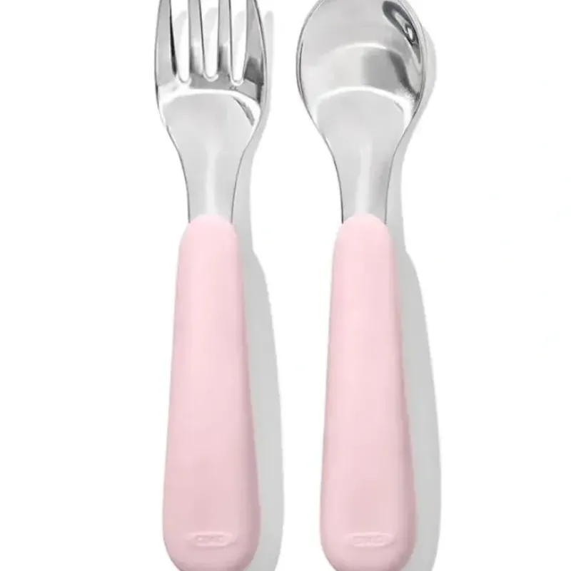 Shop All|OXO - Tot Fork and Spoon Set, Blossom - cutbabycare.com | baby boutique & care hub