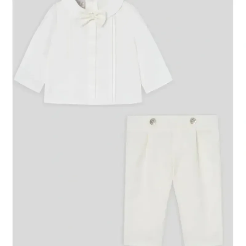 Paz Rodriguez - Baby Boy Pants & Blouse Set, Cream/Beige - cutbabycare.com | baby boutique & care hub* Outlet