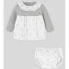 Paz Rodriguez - Baby Girl Pulgarcito Dress & Bloomer Set, Grey Pearl - cutbabycare.com | baby boutique & care hub* Online