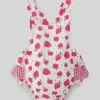 Paz Rodriguez - Baby Girl Woven Romper Amorodos, Strawberry - cutbabycare.com | baby boutique & care hub* Best Sale