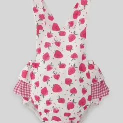 Paz Rodriguez - Baby Girl Woven Romper Amorodos, Strawberry - cutbabycare.com | baby boutique & care hub* Best Sale