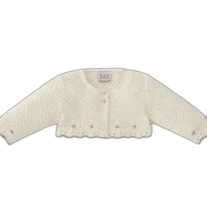Paz Rodriguez - Baby Girl Knit Newborn Cardigan Pio Pio, Mist Pink/Cream - cutbabycare.com | baby boutique & care hub* Cheap