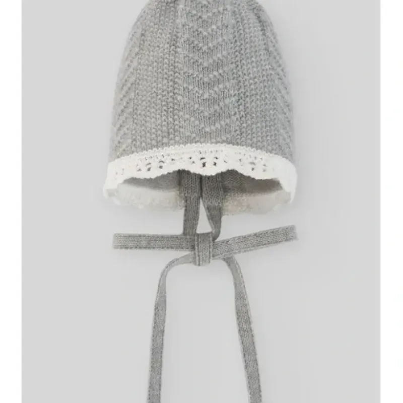 Paz Rodriguez - Baby Knit Newborn Bonnet, Grey Pearl - cutbabycare.com | baby boutique & care hub* Cheap
