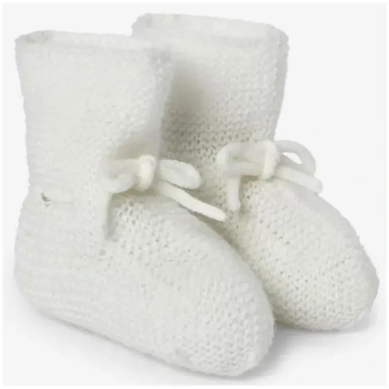 Paz Rodriguez - Baby Knit Newborn Booties Esencial, Cream - cutbabycare.com | baby boutique & care hub* Discount