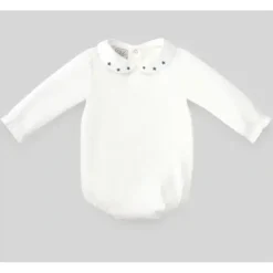 Paz Rodriguez - Baby Knit Newborn Body Teddy, Cream/Lead Blue - cutbabycare.com | baby boutique & care hub* Flash Sale