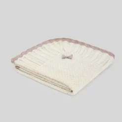 Shop All|Paz Rodriguez - Baby Knit Newborn Shawl Pio Pio, Cream/Misty Pink - cutbabycare.com | baby boutique & care hub