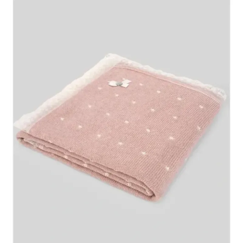 Paz Rodriguez - Baby Knit Newborn Hadas Blanket, Powder Pink/Beige - cutbabycare.com | baby boutique & care hub* Online