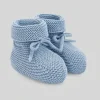 Paz Rodriguez - Baby Neutral Knit Booties Esencial, Regatta Blue - cutbabycare.com | baby boutique & care hub* New