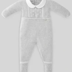 Paz Rodriguez - Baby Unisex Knit Romper Leda, Grey/White - cutbabycare.com | baby boutique & care hub* Cheap
