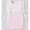 Paz Rodriguez - Knit Newborn Body Romper, Chalk Pink/White - cutbabycare.com | baby boutique & care hub* Discount