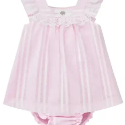 Paz Rodriguez - 2Pk Baby Set Dress With Diaper Cover, Chalk Pink/White - cutbabycare.com | baby boutique & care hub* Sale