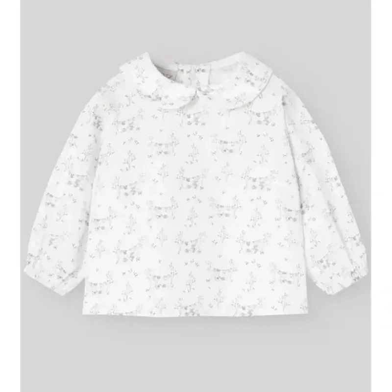 Paz Rodriguez - Woven Newborn Blouse Pulgarcito, Grey Pear - cutbabycare.com | baby boutique & care hub* Best