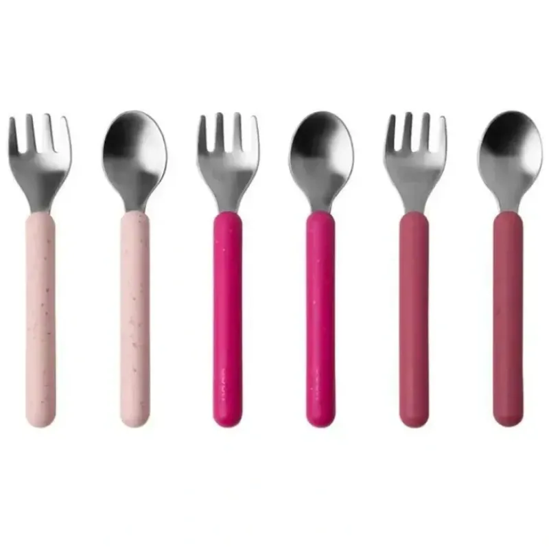 Shop All|6pc Boon Chow Baby/Toddler Stainless Steel Utensils Pink/Magenta 18M+ - cutbabycare.com | baby boutique & care hub