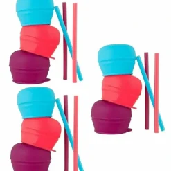 Shop All|9pc Boon Snug Straw Baby/Girl/12m+/Infant Universal Cup Cover/Lid Pink/Blue/PP - cutbabycare.com | baby boutique & care hub