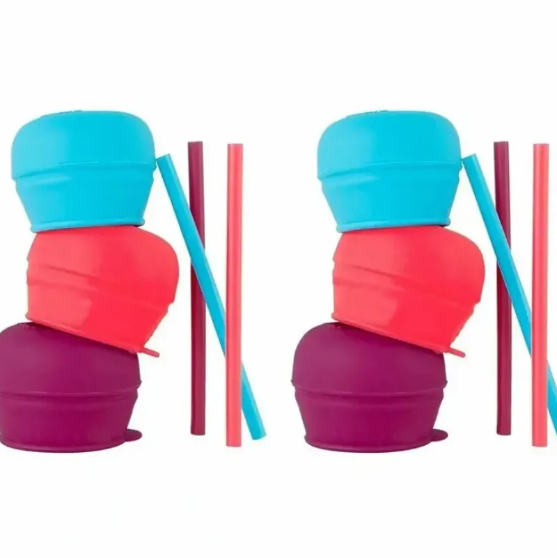Shop All|6pc Boon Snug Straw Baby/Girl/12m+/Infant Universal Cup Cover/Lid Pink/Blue/PP - cutbabycare.com | baby boutique & care hub
