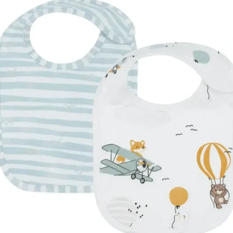 Shop All|2pc Living Textiles Newborn/Infant/Baby Feeding/Eating Bibs Up Up & Away/Stripes - cutbabycare.com | baby boutique & care hub