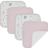 Bath Potty|4pc Living Textiles Organic Cotton Muslin Baby Wash Cloths Botanical/Blush - cutbabycare.com | baby boutique & care hub