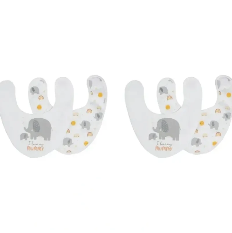 Shop All|4pc Splosh Baby/Infant Elephant Cotton Feeding Bib Terry Absorbent 22x30cm Grey - cutbabycare.com | baby boutique & care hub