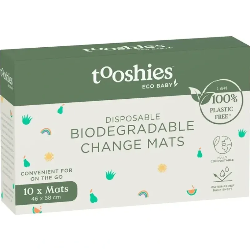 Shop All|10pc Tooshies Biodegradable Disposable Travel Nappy Change Baby 46x68cm Mats - cutbabycare.com | baby boutique & care hub