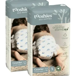 Shop All|88pc Tooshies Eco Organic Bamboo Unisex 6-11kg Nappies Crawler Size 3 Diapers - cutbabycare.com | baby boutique & care hub