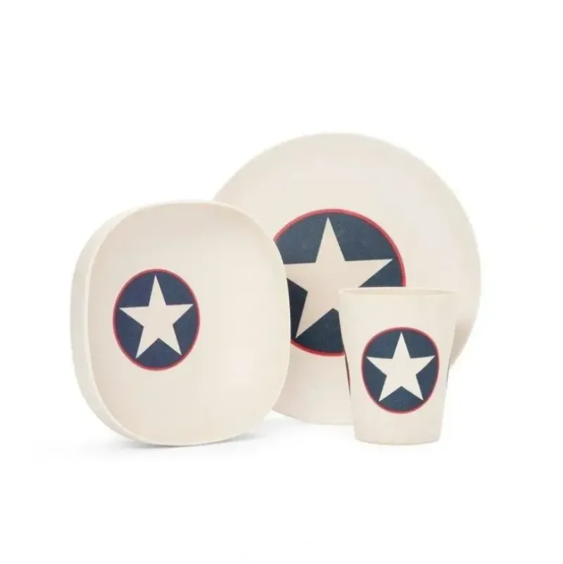 Shop All|Penny Scallan Bamboo Mealtime Set - Navy Star - cutbabycare.com | baby boutique & care hub