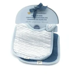 Piccolo Bambino - 2 Muslin Bibs, Blue - cutbabycare.com | baby boutique & care hub* Sale