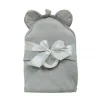 Piccolo Bambino - Luxury Velour Hooded Towel With Satin Ears, Grey - cutbabycare.com | baby boutique & care hub* New
