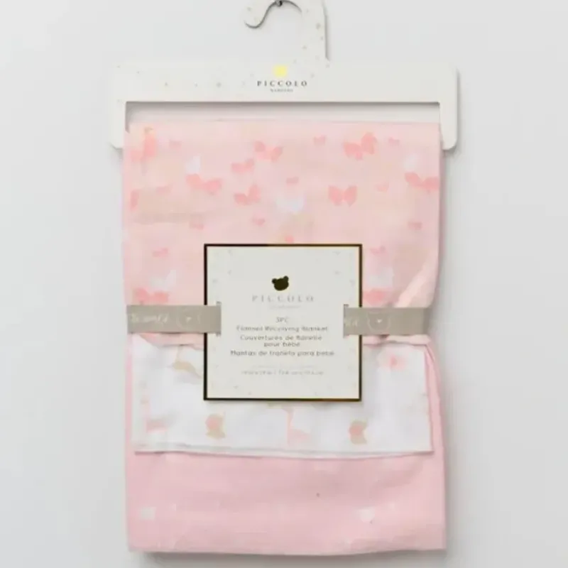 Piccolo Bambino - 3Pk Flannel Receiving Blankets Pink - cutbabycare.com | baby boutique & care hub* Shop