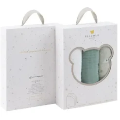 Piccolo Bambino - 3Pk Muslin Swaddles In Gift Box Green - cutbabycare.com | baby boutique & care hub* Cheap