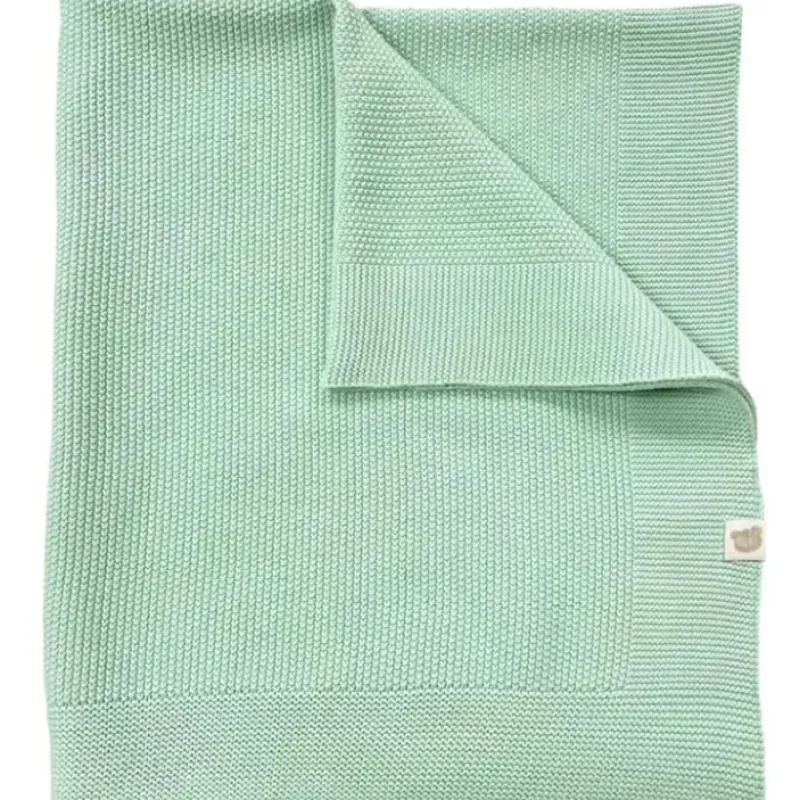 Piccolo Bambino - Sweater Knit Blanket On Wooden Hanger Green - cutbabycare.com | baby boutique & care hub* Clearance