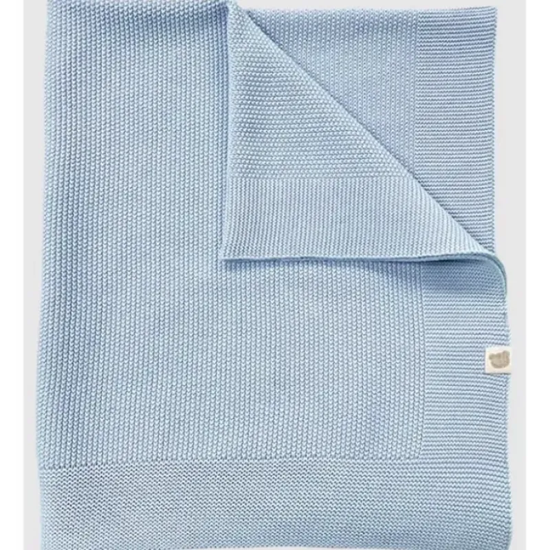 Piccolo Bambino - Sweater Knit Blanket On Wooden Hanger Blue - cutbabycare.com | baby boutique & care hub* Online