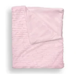 Piccolo Bambino - Textured Faux Fur Stroller Blanket On Wooden Hanger Pink - cutbabycare.com | baby boutique & care hub* Outlet