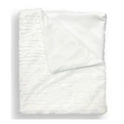 Piccolo Bambino - Textured Faux Fur Stroller Blanket On Wooden Hanger White - cutbabycare.com | baby boutique & care hub* Online