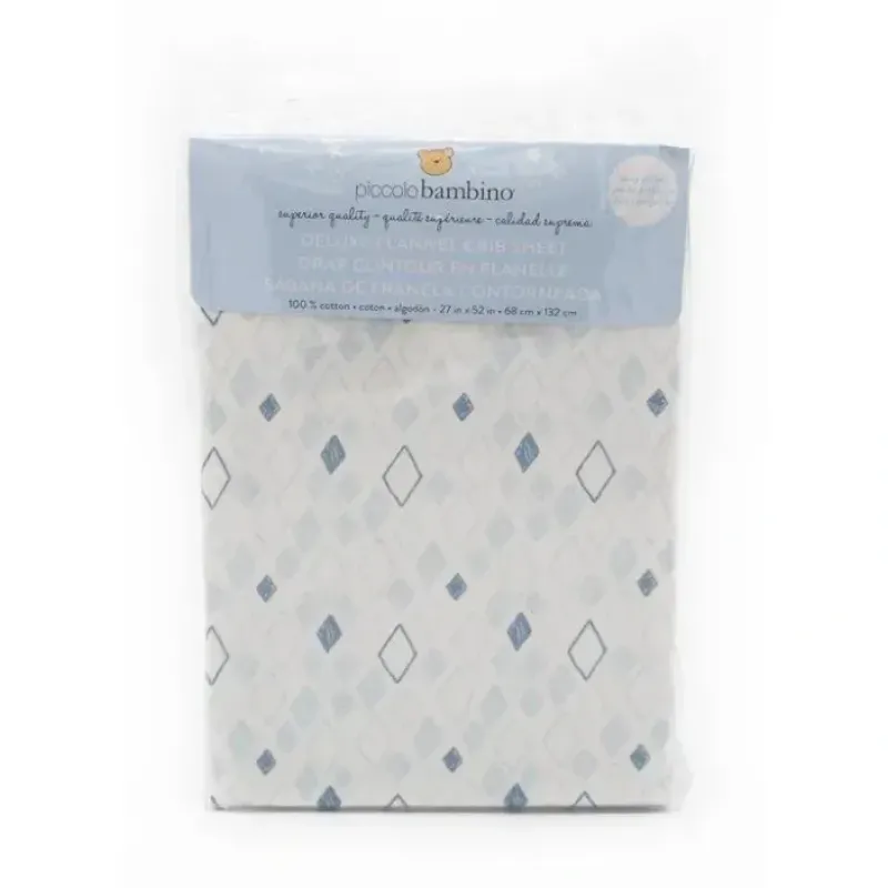 Piccolo Bambino Blue Diamond Crib Sheets - cutbabycare.com | baby boutique & care hub* Flash Sale