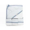 Piccolo Bambino Blue Striped Baby Hooded Towel & 3 Baby Washcloths Set - cutbabycare.com | baby boutique & care hub* New