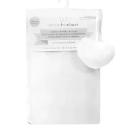 Piccolo Bambino Deluxe Deep Pocket Chamois Crib Sheet In Vinyl - White - cutbabycare.com | baby boutique & care hub* Store