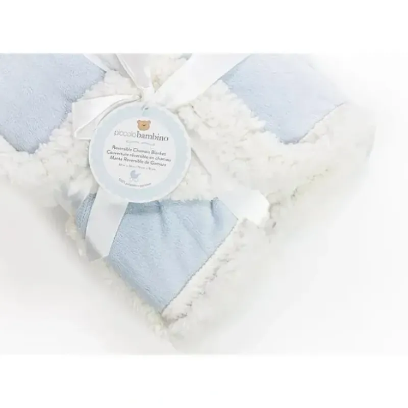 Shop All|Piccolo Bambino Reversible Chamois Baby Blankets,Blue - cutbabycare.com | baby boutique & care hub