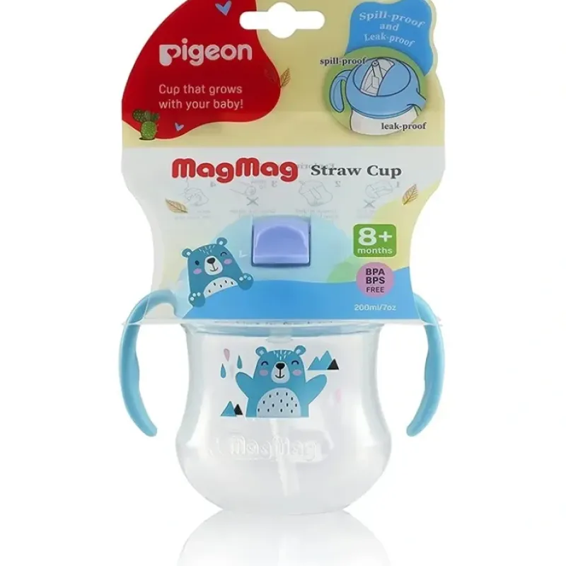 PIGEON Magmag Straw Cup Blue - cutbabycare.com | baby boutique & care hub* Online