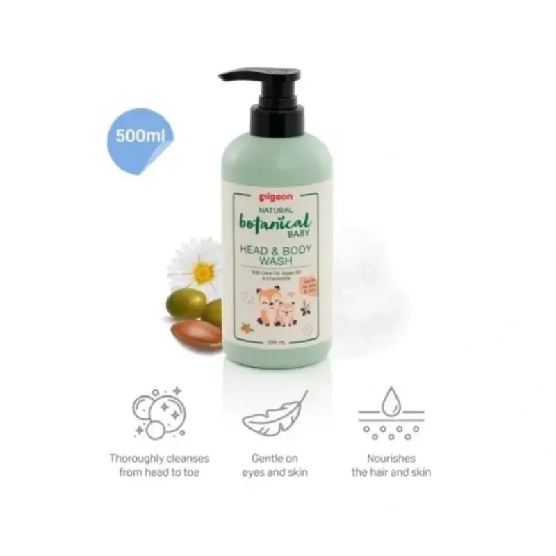 PIGEON Natural Botanical Baby Head & Body Wash 500ml - cutbabycare.com | baby boutique & care hub* Discount