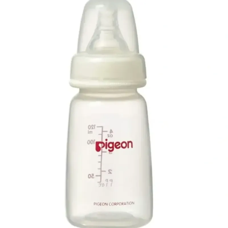 PIGEON PP 120ml Baby Feeding Bottle w/ Slim Neck S Silicone Teat Round Hole 0-3m - cutbabycare.com | baby boutique & care hub* Clearance