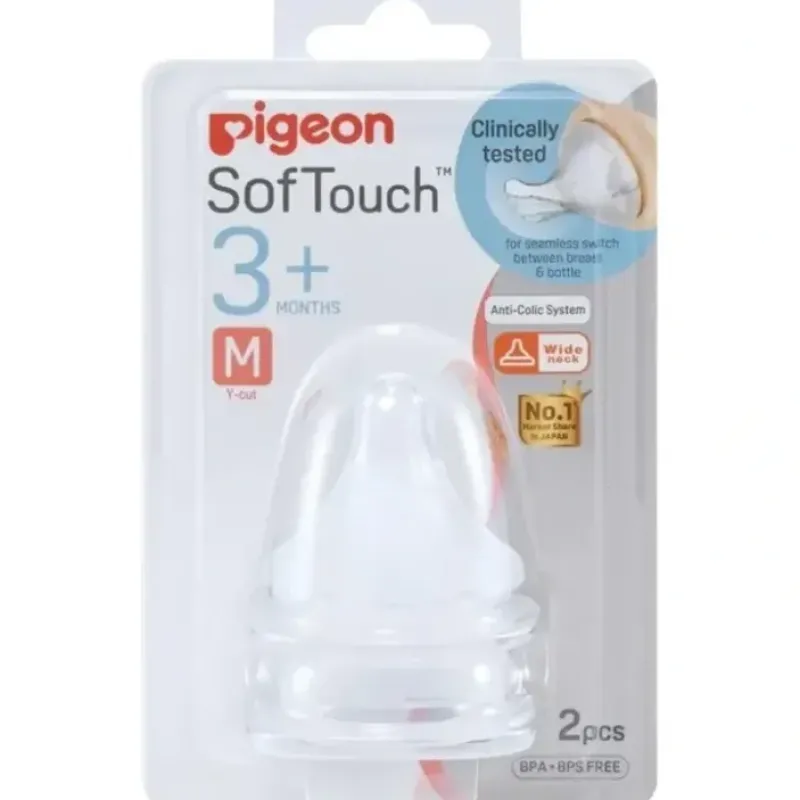 PIGEON Softouch Peristaltic Plus Teat M 3 months plus 2pcs - cutbabycare.com | baby boutique & care hub* Hot