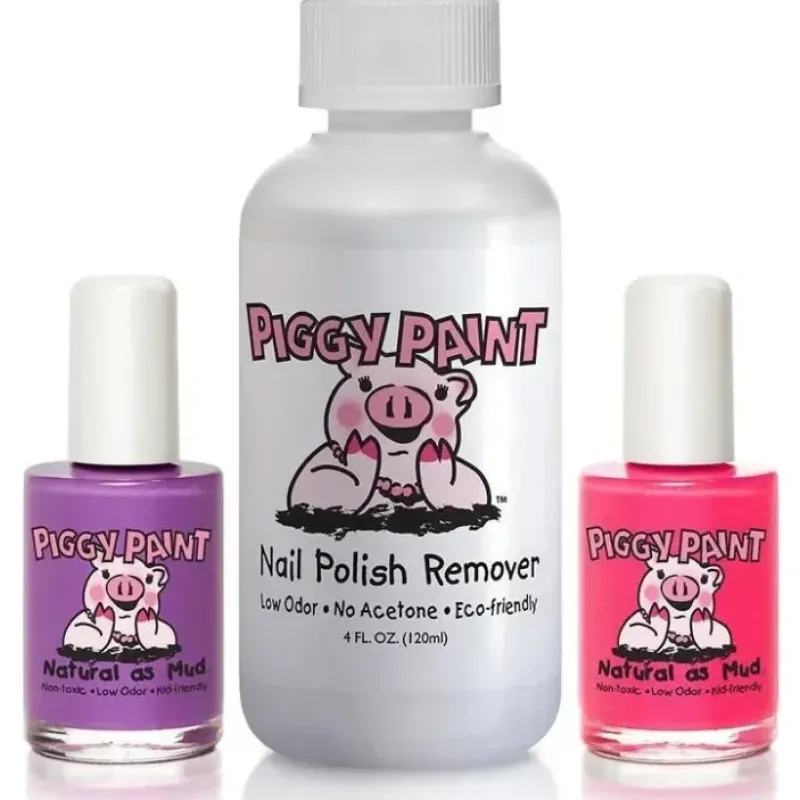 Piggy Paint Non-toxic Girls Nail Polish Kit, Girls Rule (Purple, Pink, Remover) - cutbabycare.com | baby boutique & care hub* Clearance